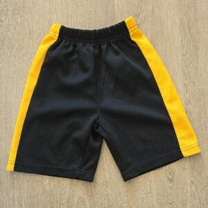 Kids Black and Yellow Athletic Shorts